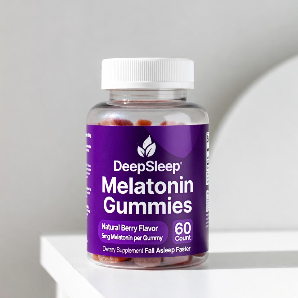 DeepSleep Melatonin Gummies – Natural Berry Flavor (60ct)
